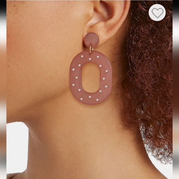 Etereo Embellished Oval Cutout Drop Earrings - Picture 1 of 4